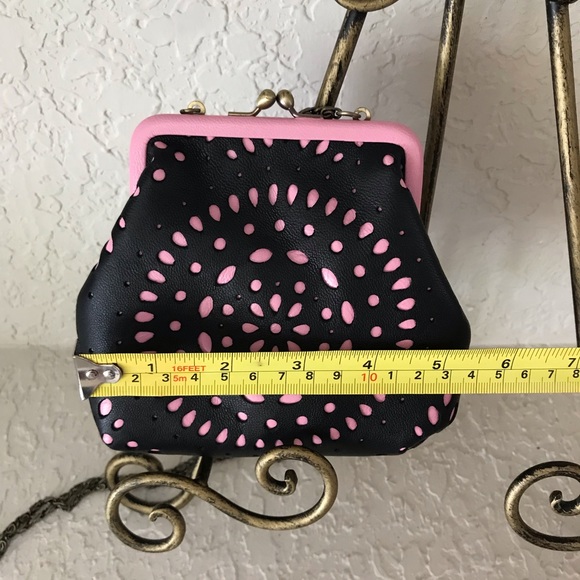 Isabella Fiore Black & Pink Patterned Crossbody